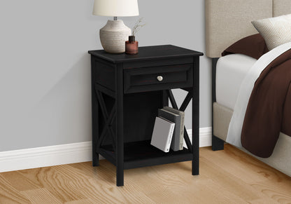 Accent End Table, 2 Tier, Storage Drawer, Transitional Style