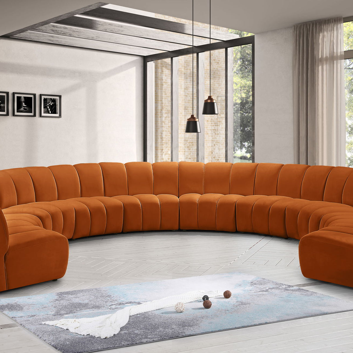 Infinity - 10 Piece Velvet Modular Sectional