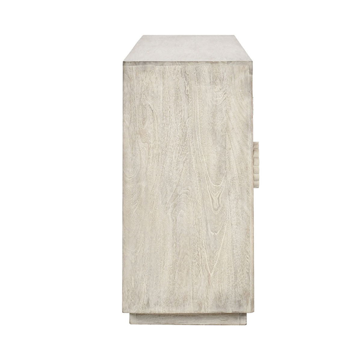 Cream sideboard with vertical side panel and small pull handle