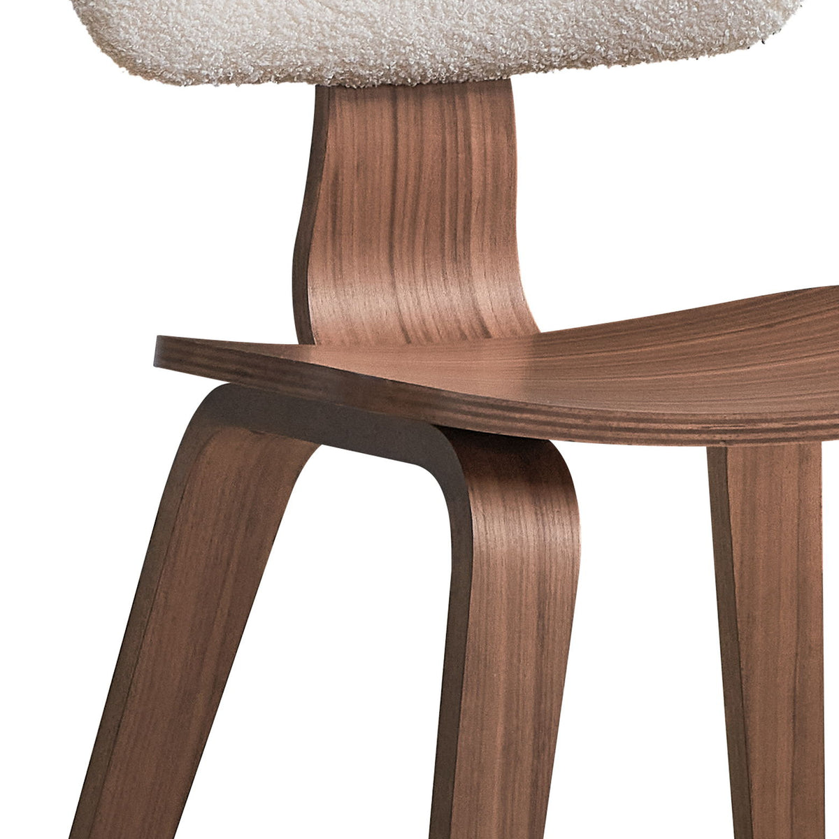 Casson - Boucle 7 Walnut Side Chair (Set of 2) - White / Walnut