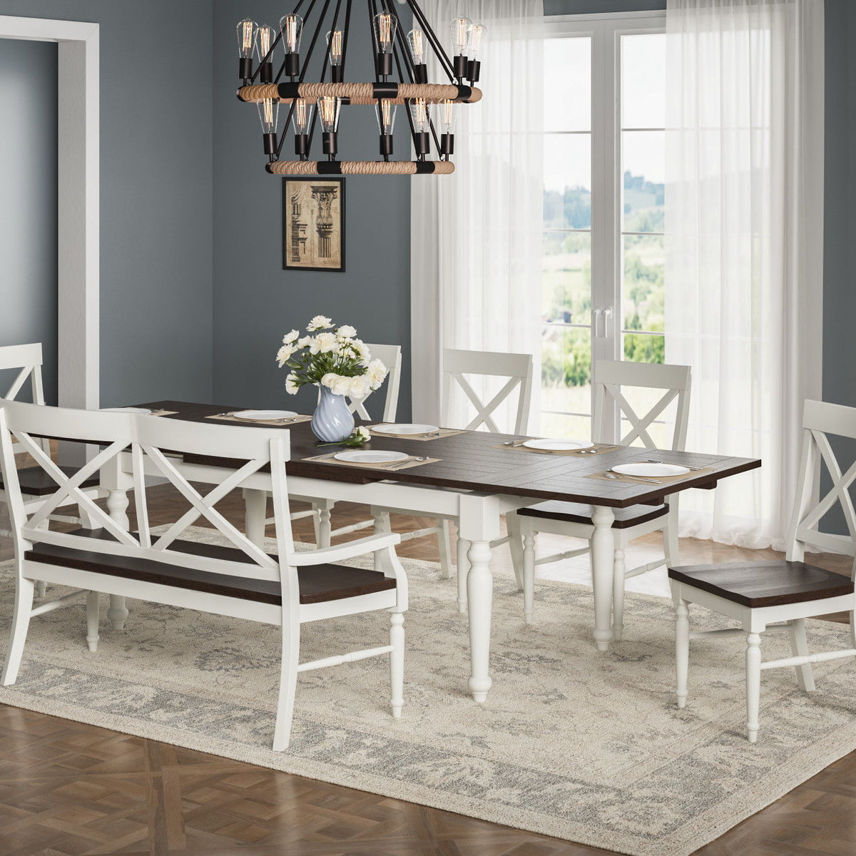 Mountina - Bench - Brown / White