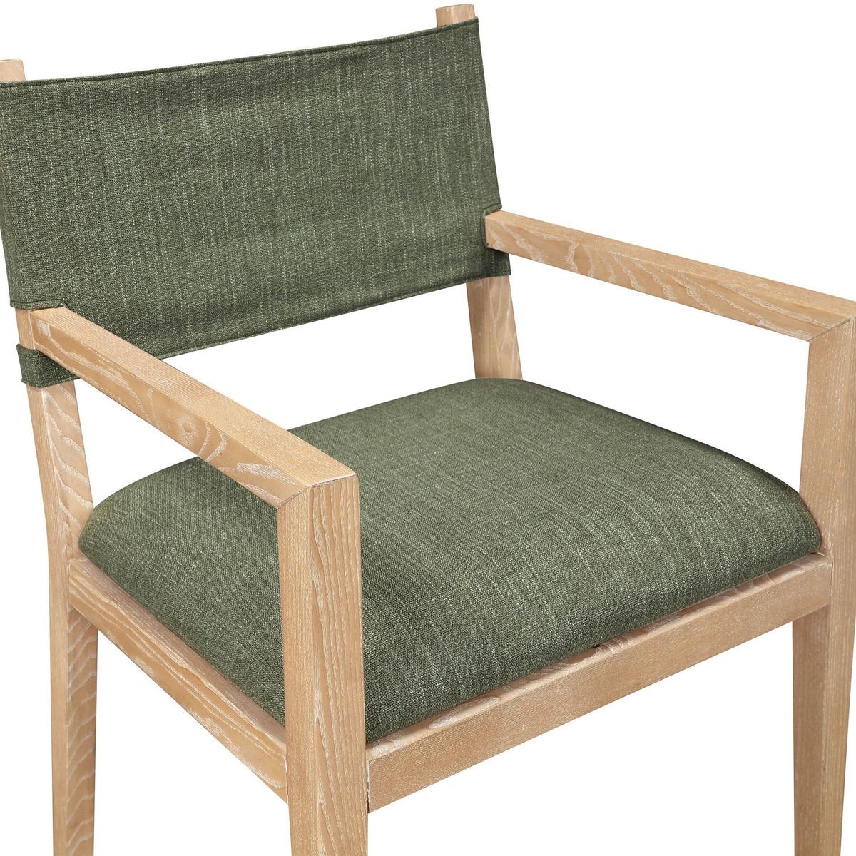 Avon - Linen Textured Performance Fabric Upholstered Dining Arm Chair