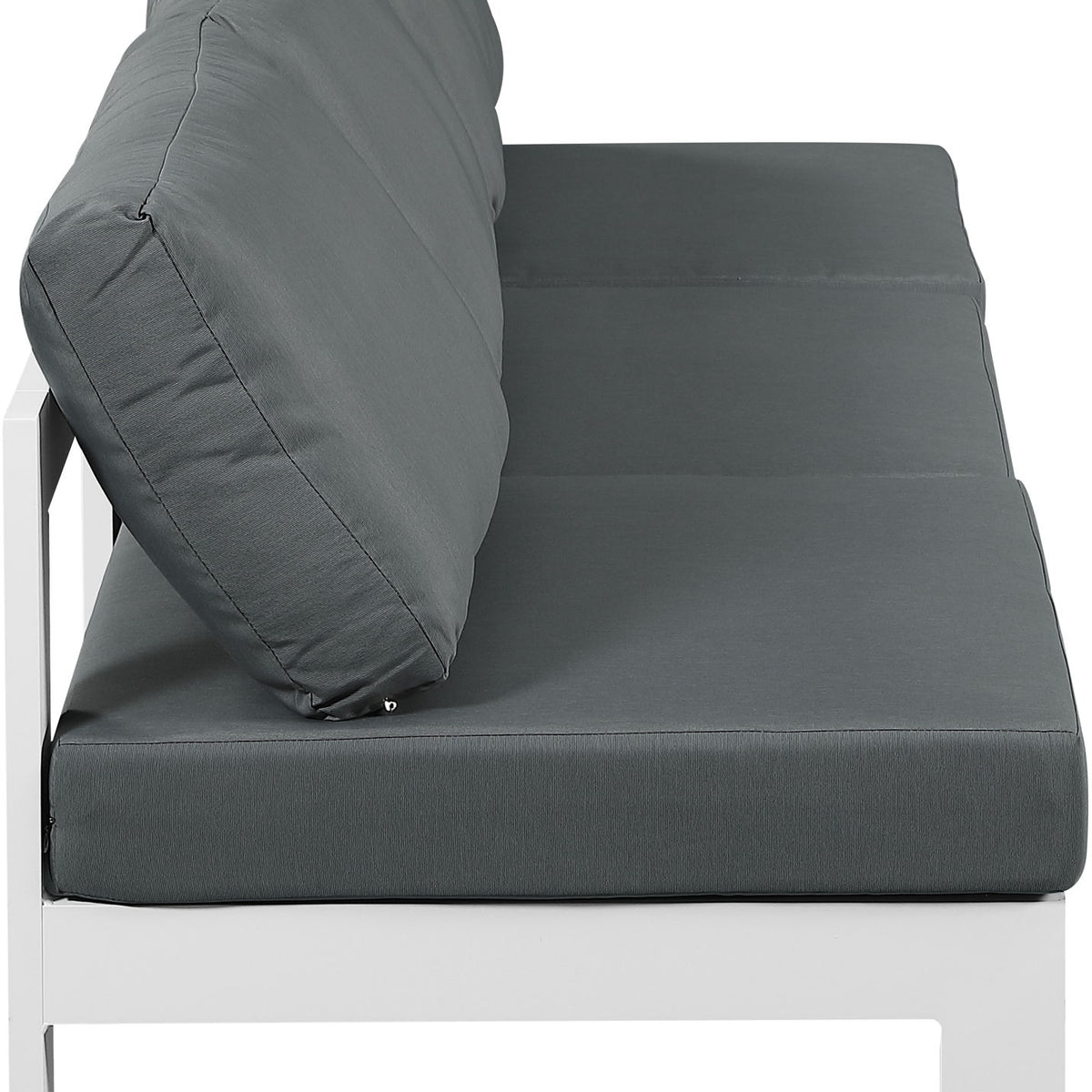 Nizuc - Outdoor Patio 3 Seat Armless Modular Sofa With White Frame