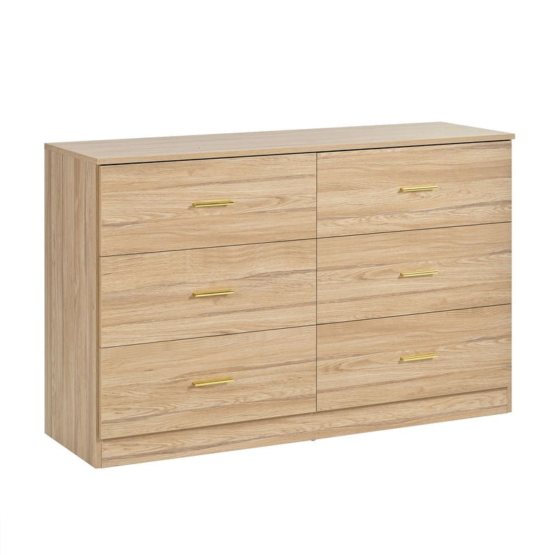 Modern Drawer Dresser For Bedroom, Ample Storage Wide Chest Of Drawers