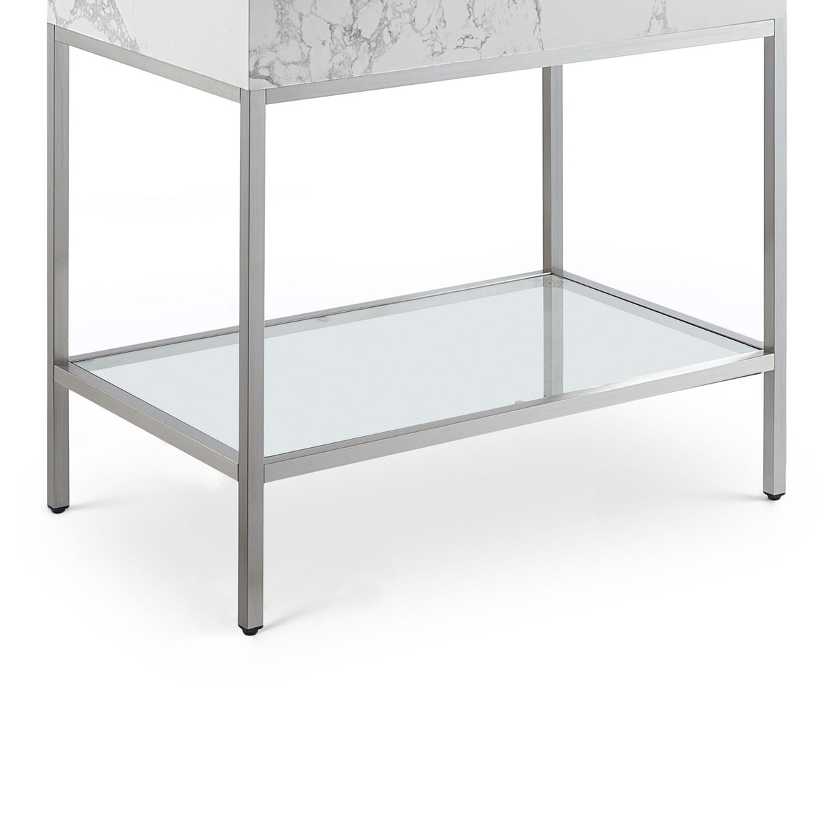 Marmo - Engineered Marble Bathroom Vanity With Chrome Base