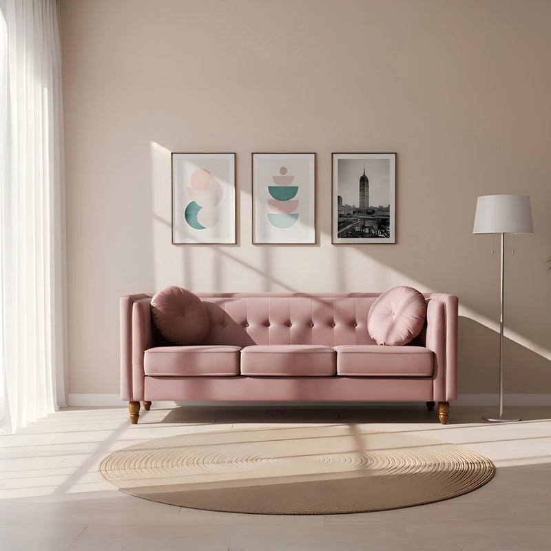 Chesterfield Sofa With Square Arms For Living Room