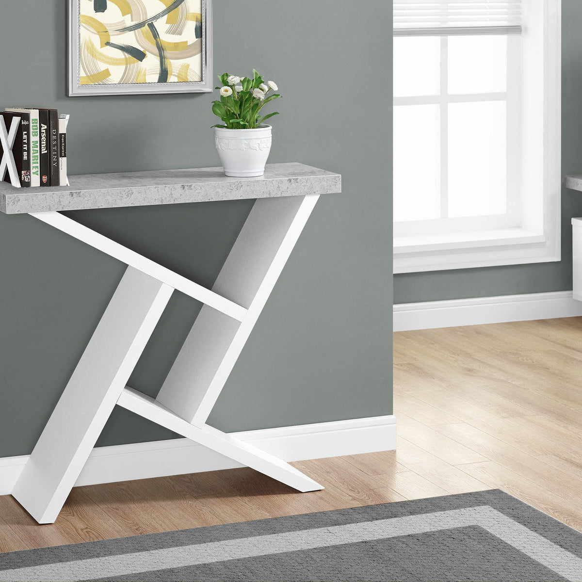 Accent Console Table For Entryway, Spacious Table Top, Contemporary & Modern