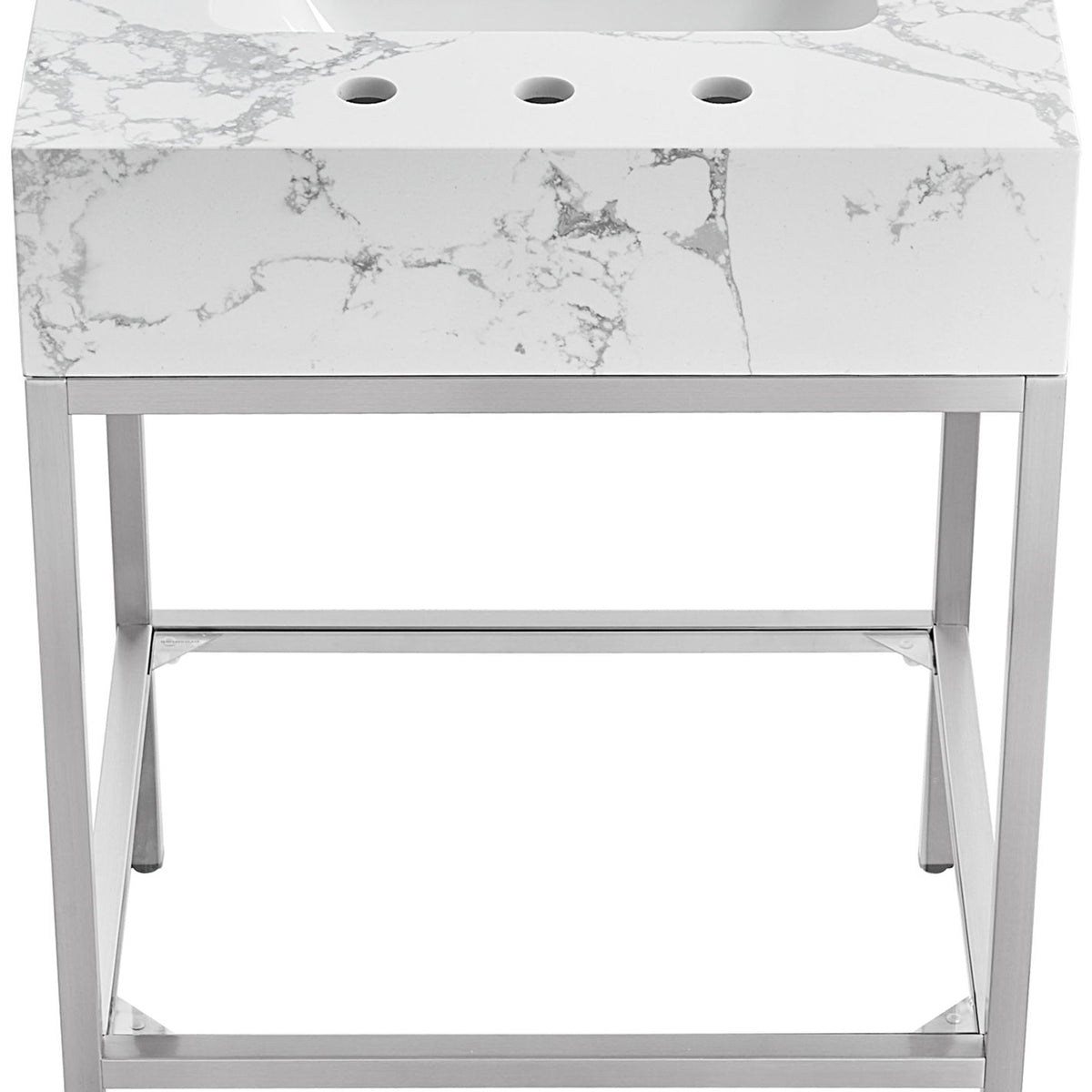 Marmo - Engineered Marble Bathroom Vanity With Chrome Base