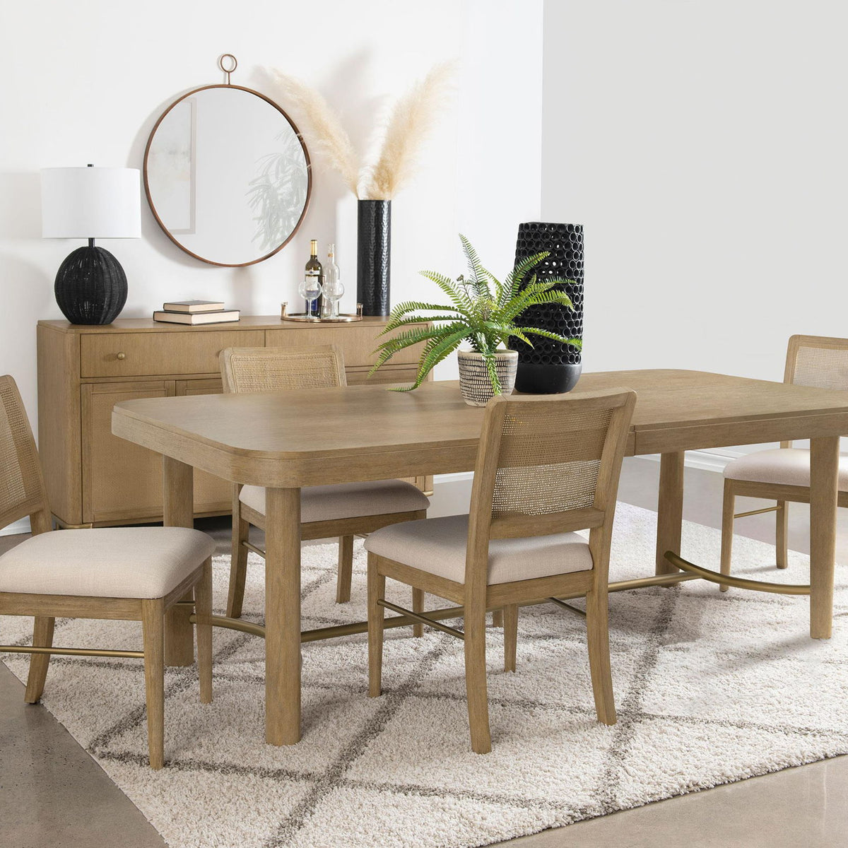 Arini 5-piece Extension Leaf Dining Table Set Sand Wash