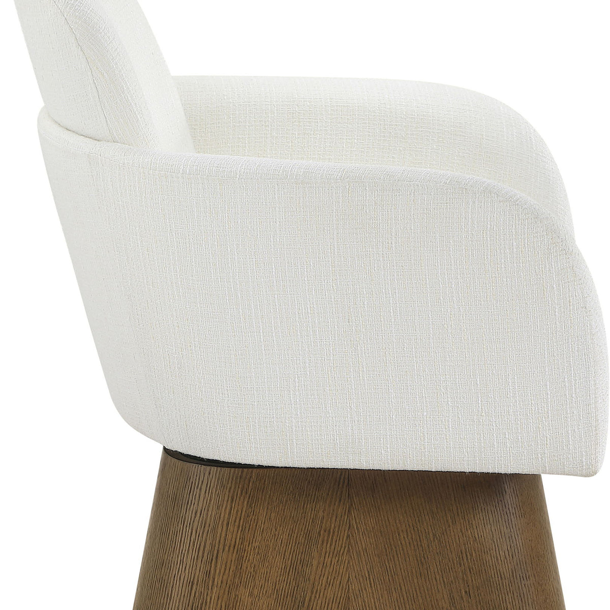 Marlowe - Linen Textured Fabric Upholstered Swivel Accent Chair - Stained Brown