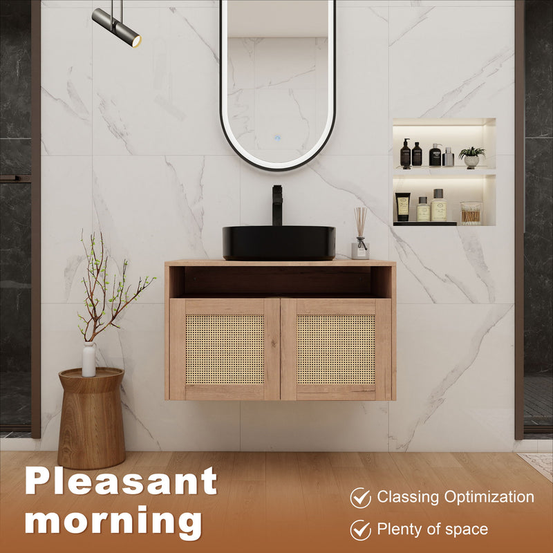 Bathroom Vanity & Art Sink, 2 Soft Close Doors, Float Mounting Design