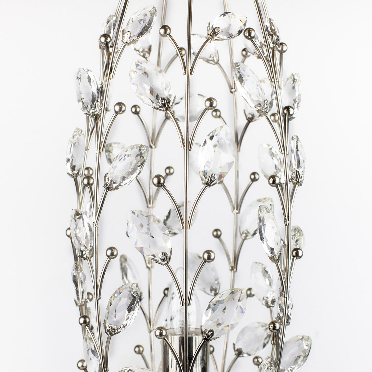Crystal - Buds Contemporary Uplight Lamp - Polished Nickel / Clear Crystal