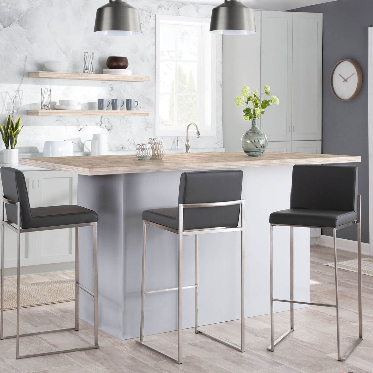 Fuji - Contemporary And Modern Elegance High Back Barstool