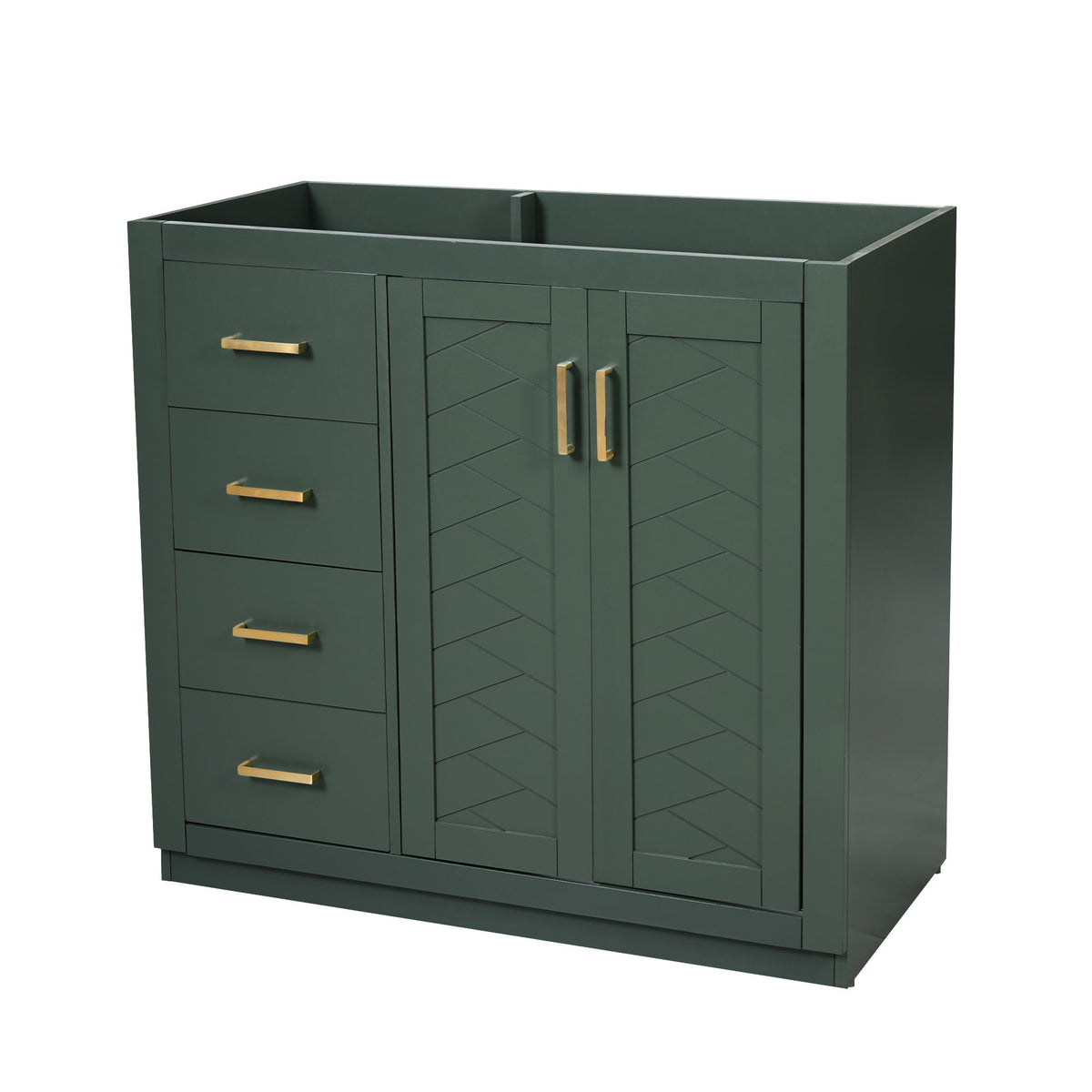 Retro Style Bathroom Vanity, 3 Drawers & Soft Closing Doors