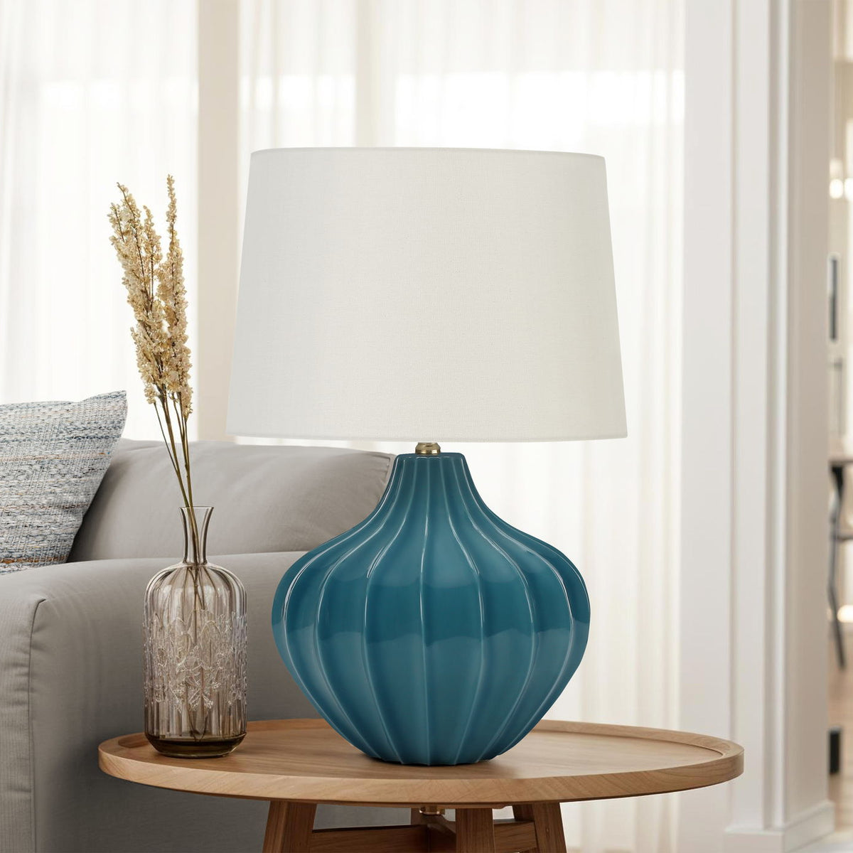 Lighting, Table Lamp, Ceramic, Transitional - Blue