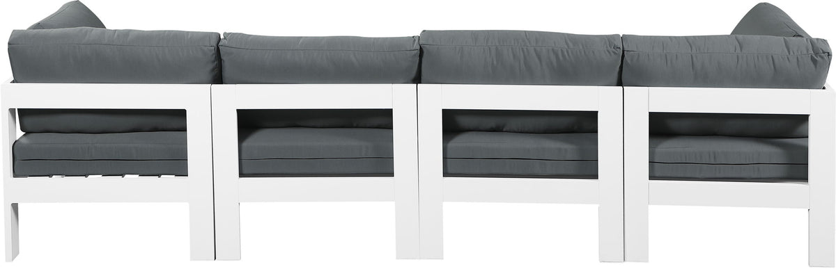 Nizuc - Outdoor Patio 4 Seat Modular Sofa With White Frame