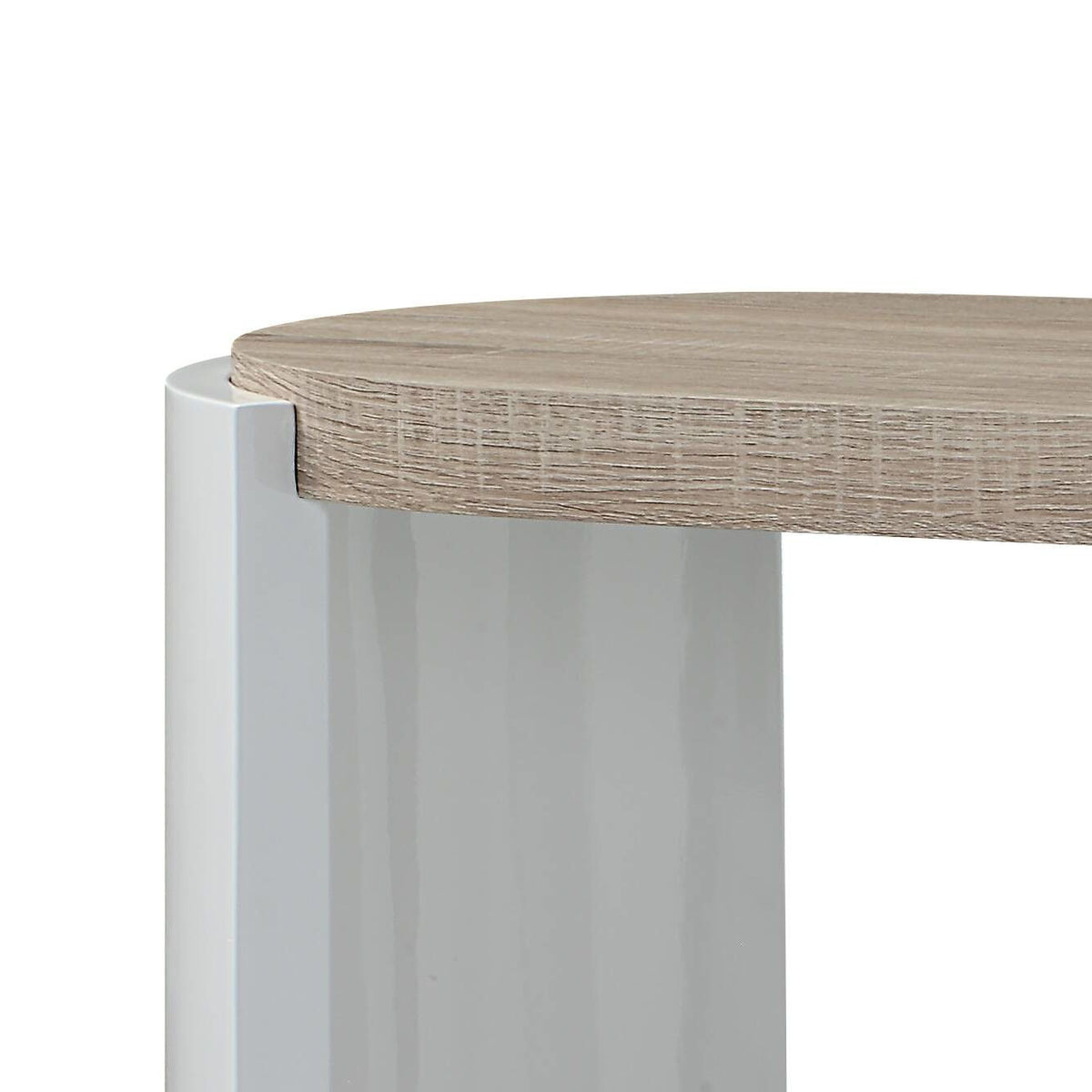 Zoma - High Gloss Sofa Table - Oak / White