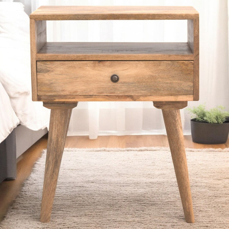 Nightstand With Open Slot - Oak