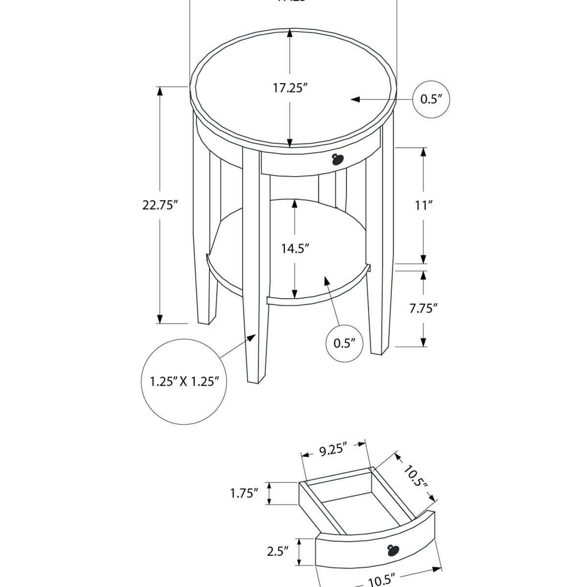 Accent Table, 2 Tier, Transitional - Espresso