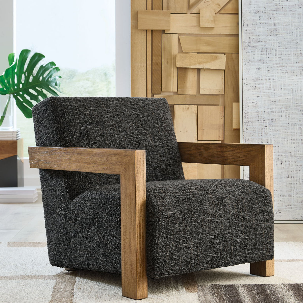 Dorney - Accent Chair - Charcoal / Brown