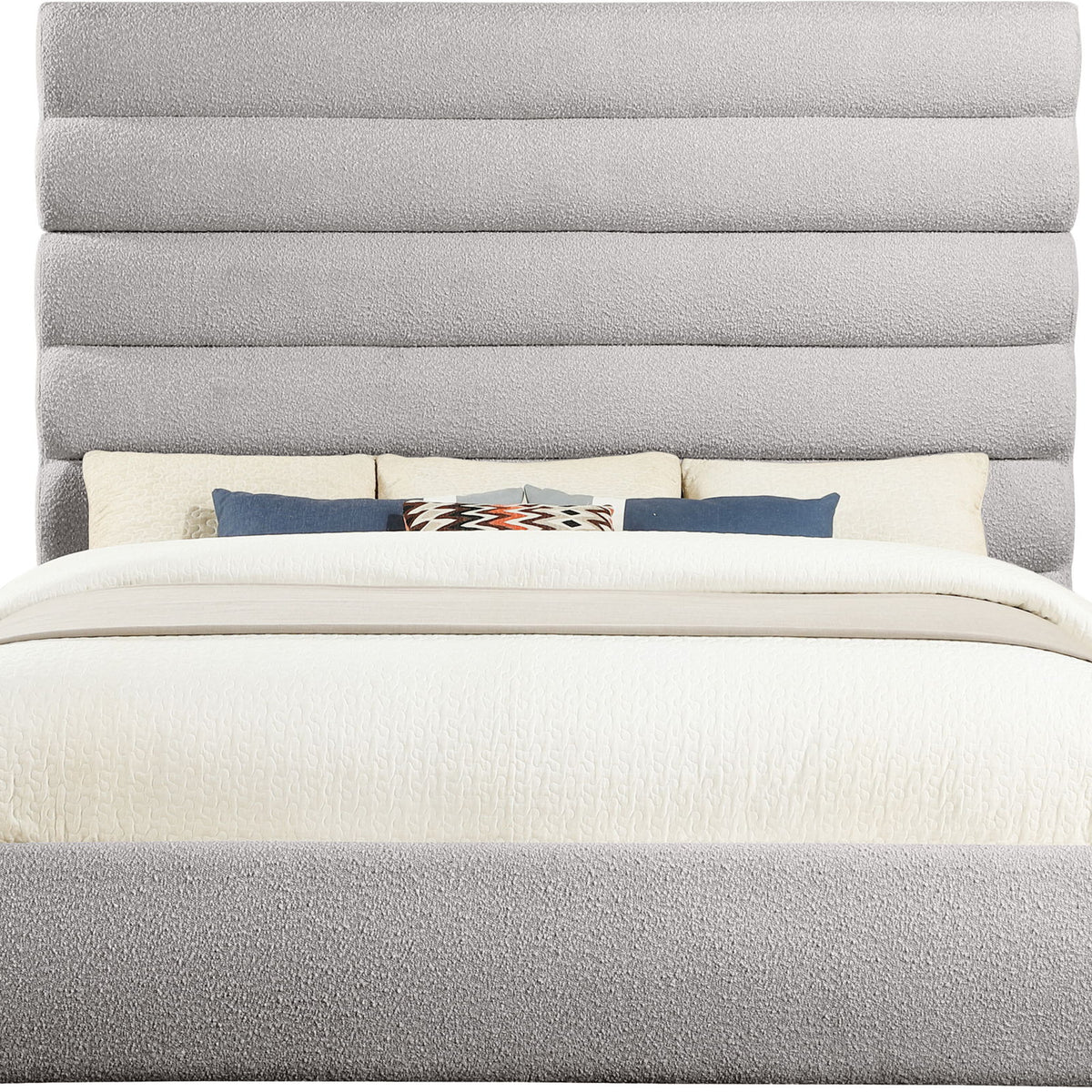 Adam - Boucle Fabric Bed With 70.5" Headboard