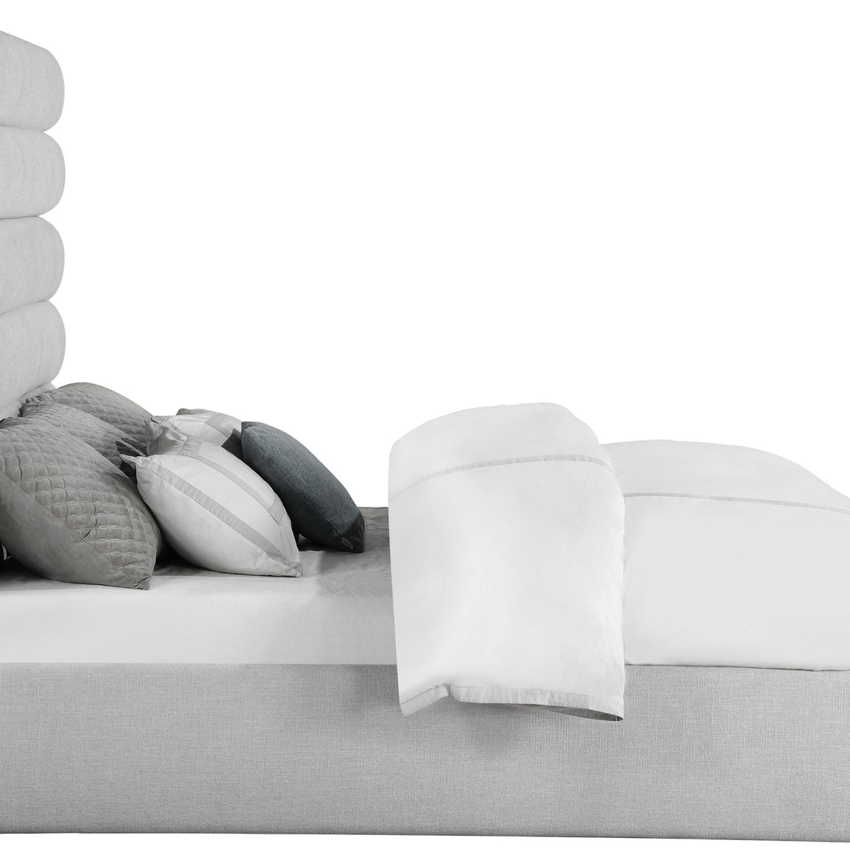 Adam - Linen Fabric Bed With 70.5" Headboard