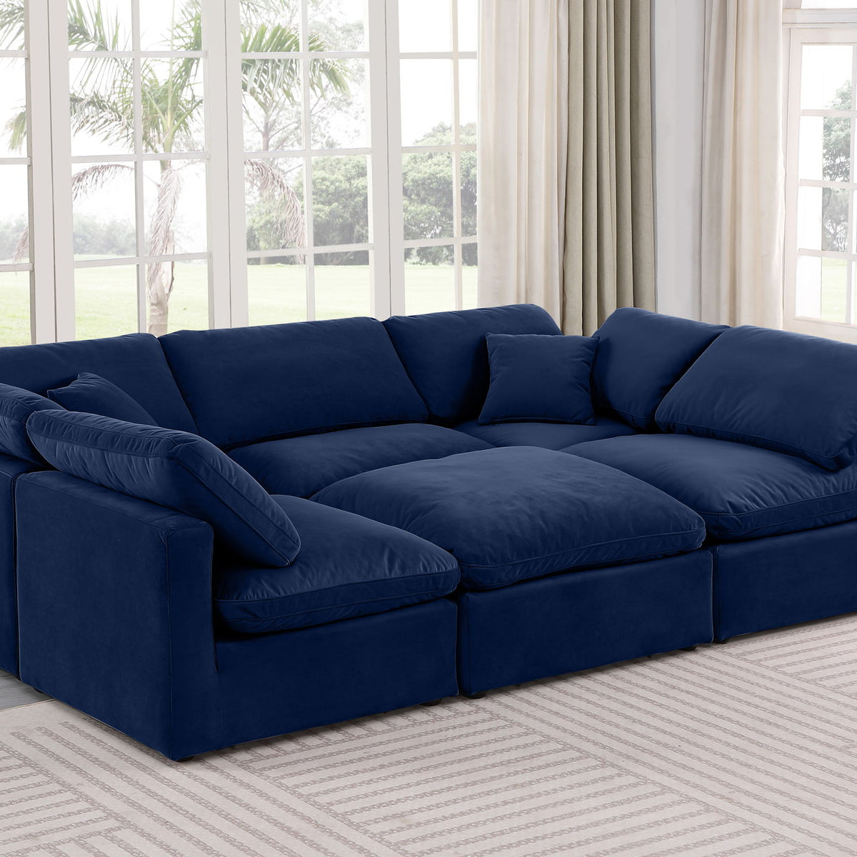 Indulge - Velvet 6 Piece Modular Sectional