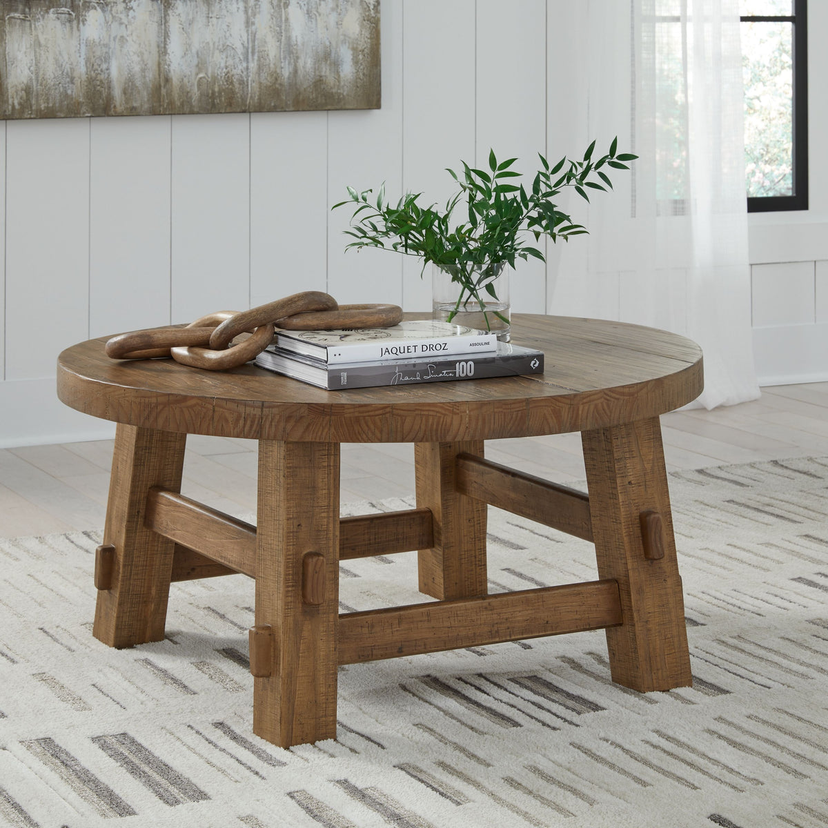 Mackifeld - Warm Brown - Round Cocktail Table