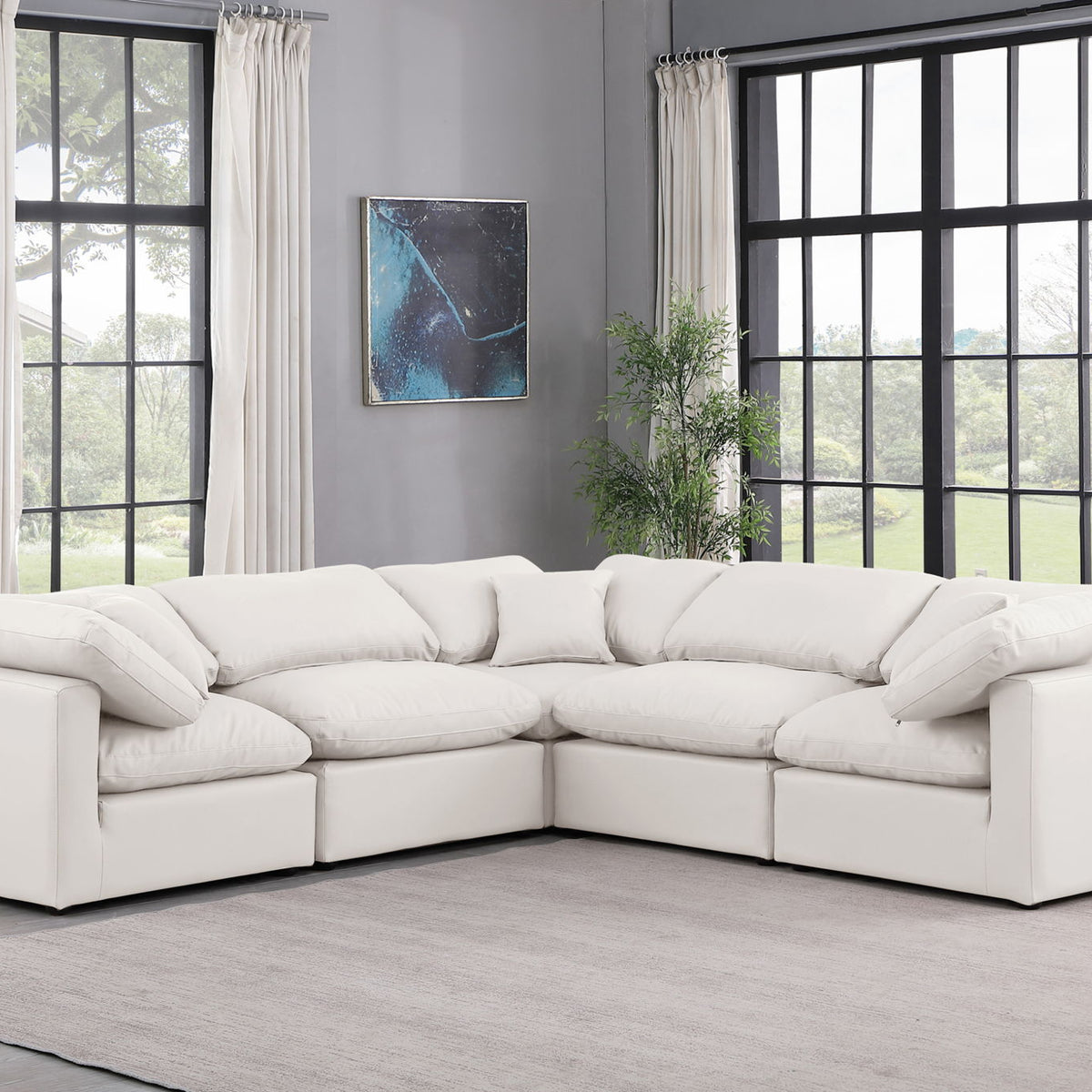 Indulge - Faux Leather 5 Piece Modular Corner Sectional
