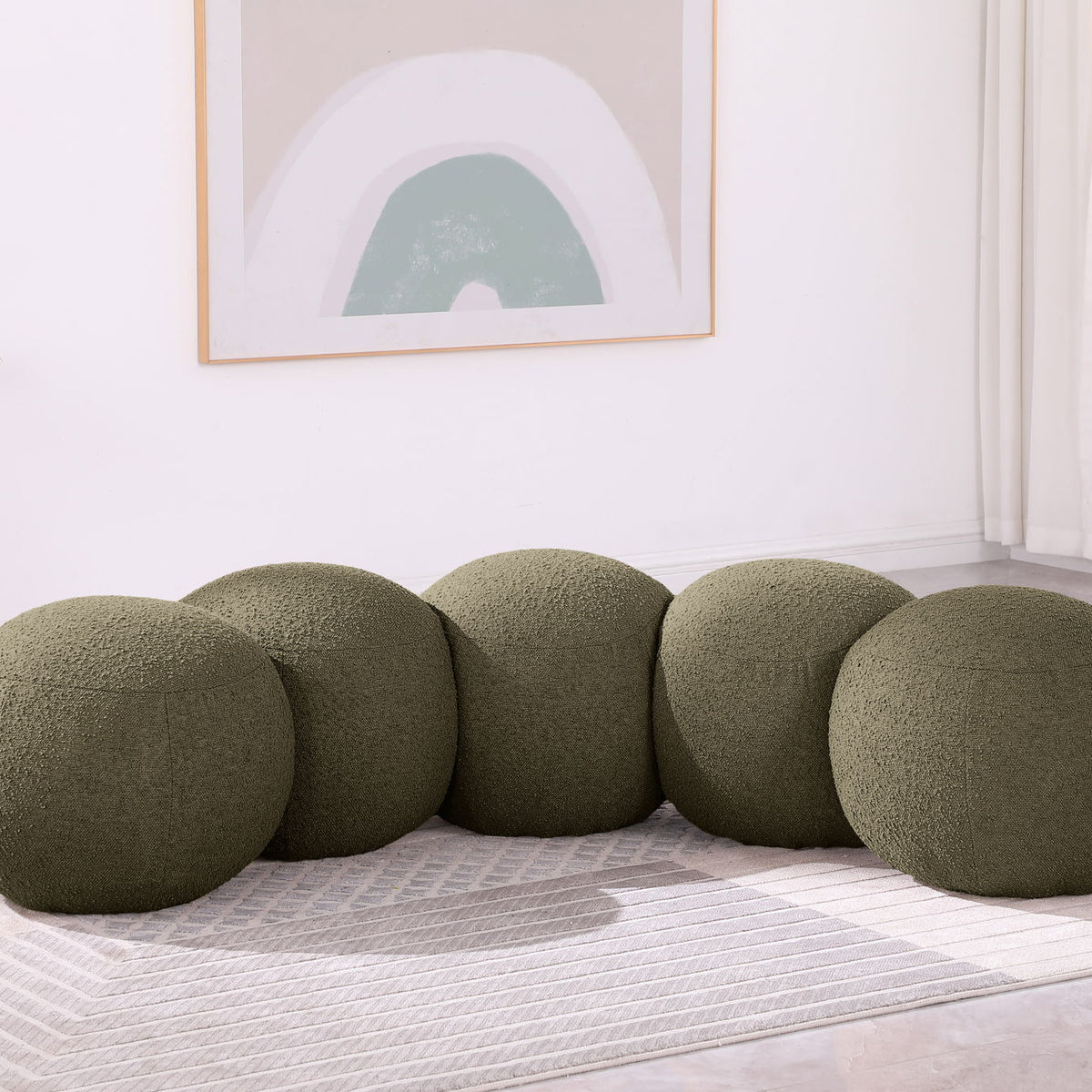 Apollo - Boucle Fabric Bench