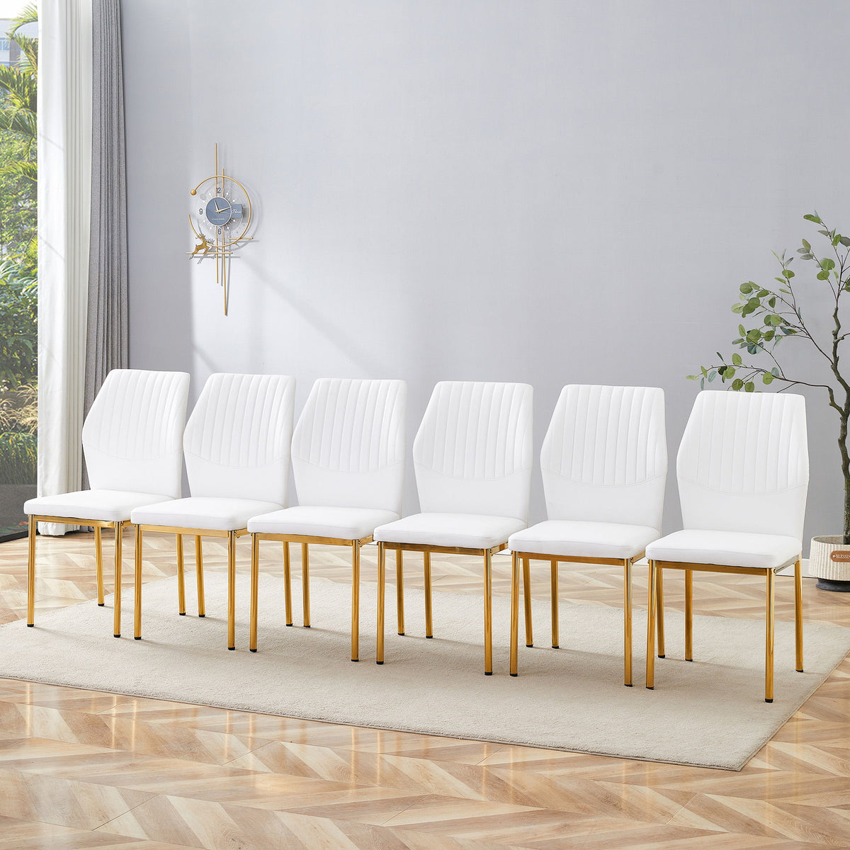 Luxury Simple Chair With Metal Gold Leg