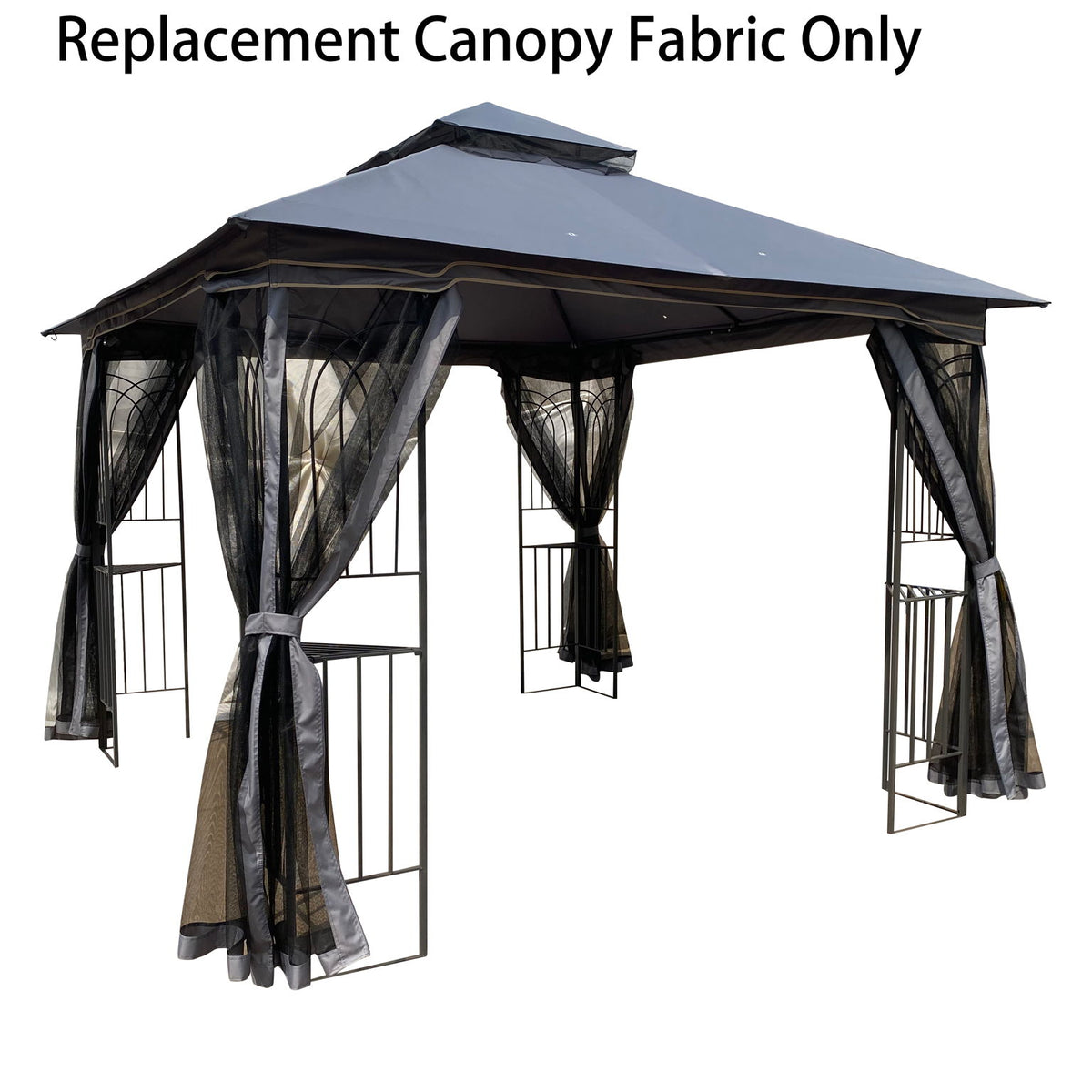 Patio Double Roof Gazebo Replacement Canopy Top Fabric