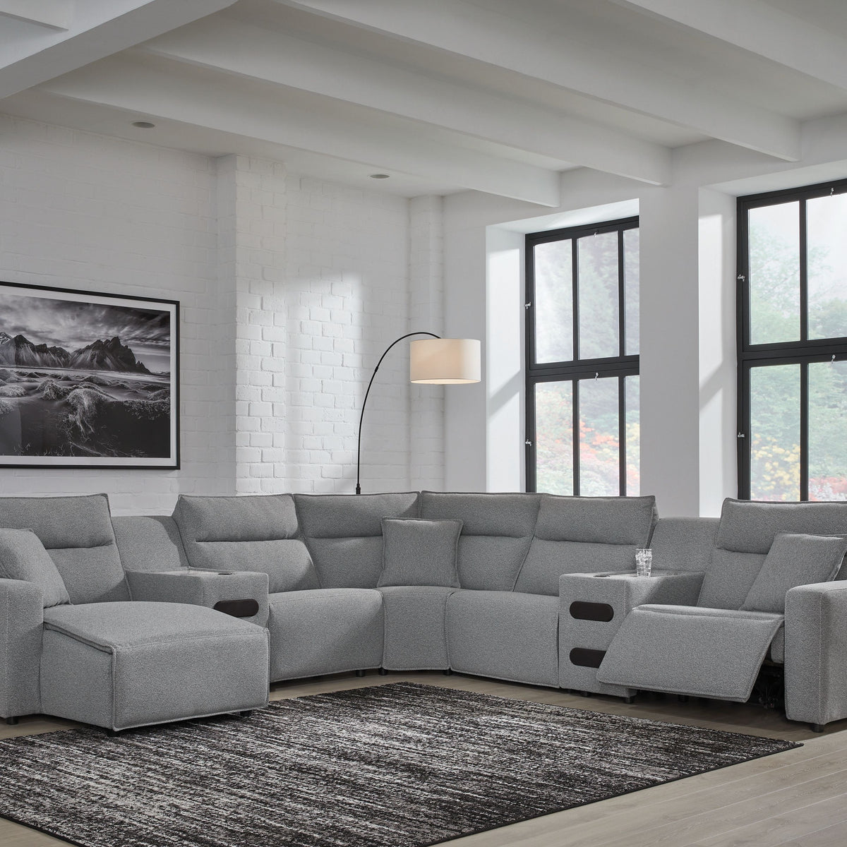 ModMax II - Salt And Pepper - Reclining Sectional