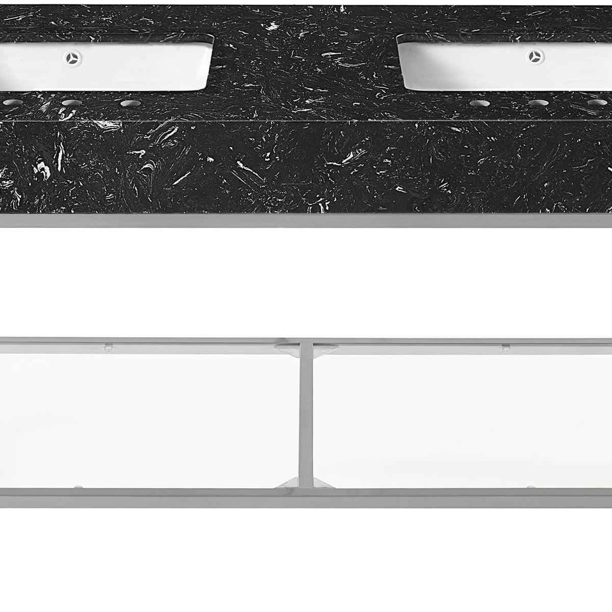Marmo - Engineered Marble Bathroom Vanity With Chrome Base