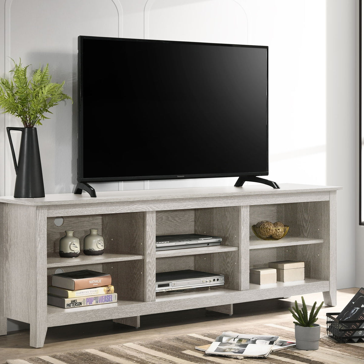 Benito - TV Stand With Open Shelves And Cable Management