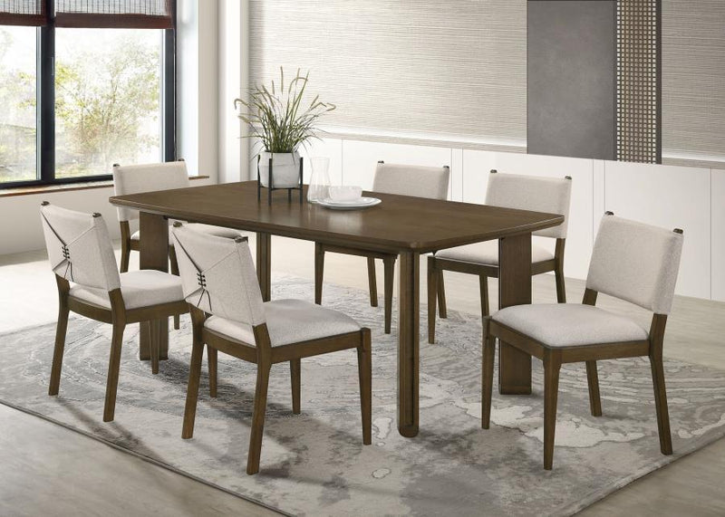 Ottowa - 7 Piece Rectangular Wood Dining Room Table Set - Brown