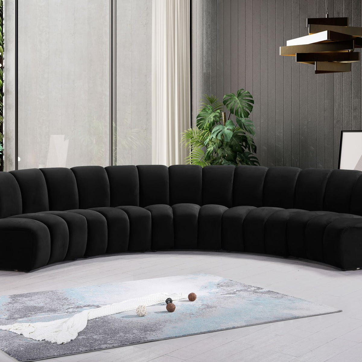 Infinity - 5 Piece Velvet Modular Sectional