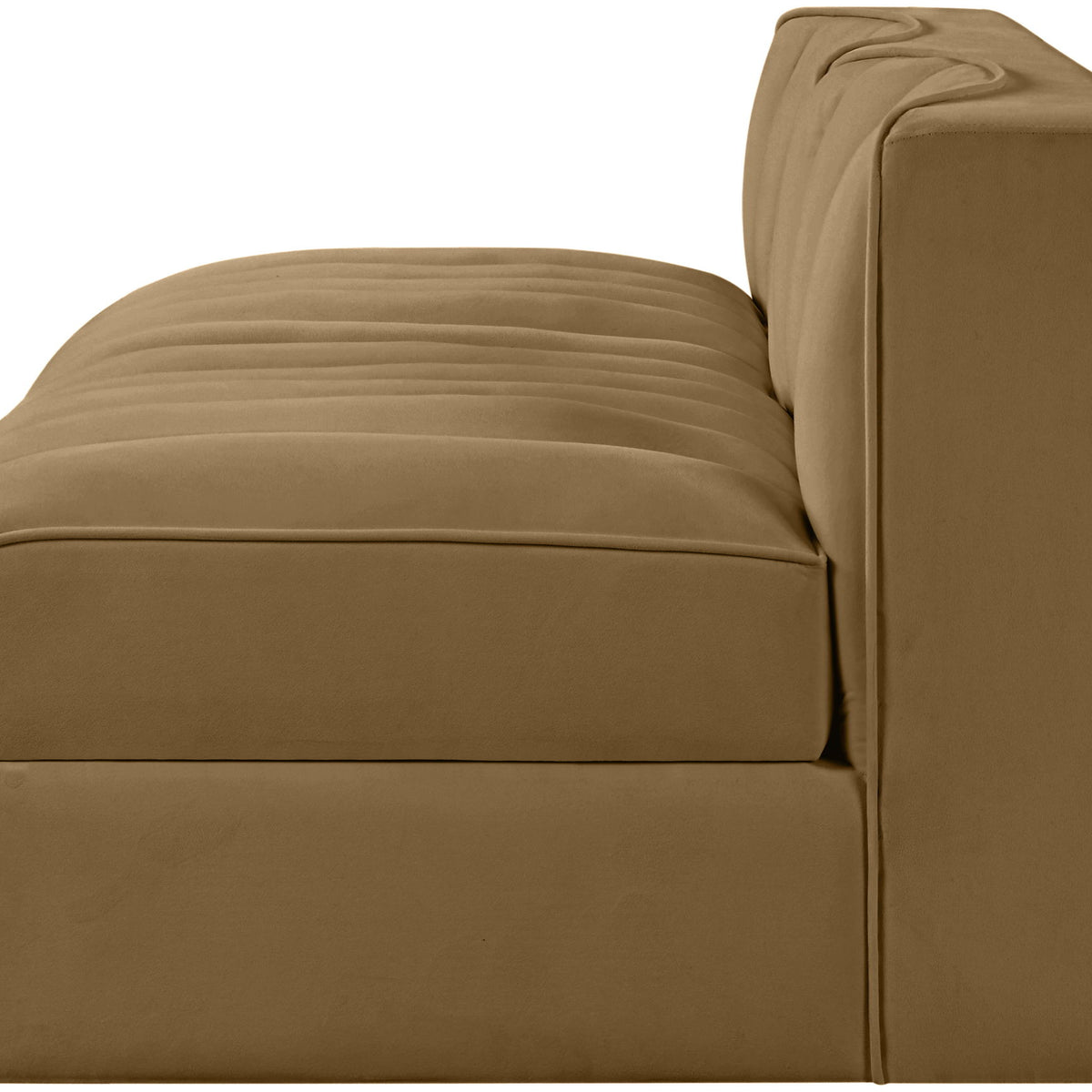 Rummi - Velvet Performance Fabric Upholstered 2 Piece Modular Armless Loveseat