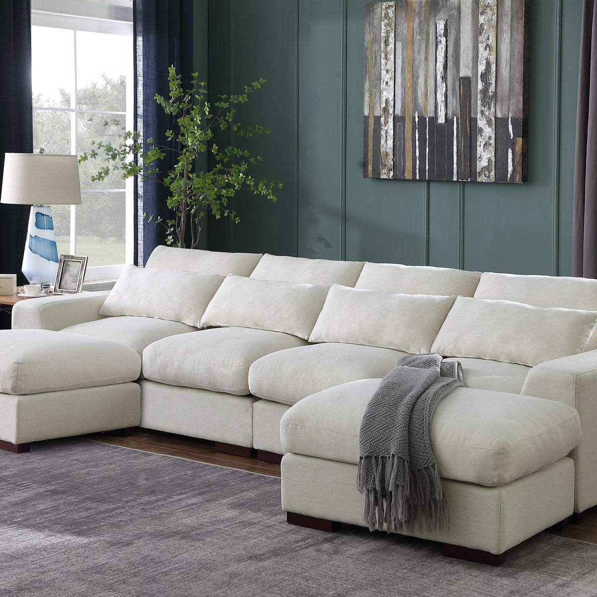 Tatman - Sectional With 2 Ottomans