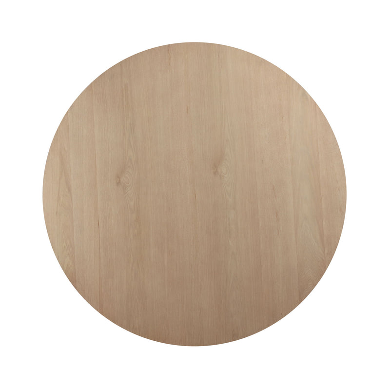 Light oak round tabletop, smooth surface with visible wood grain