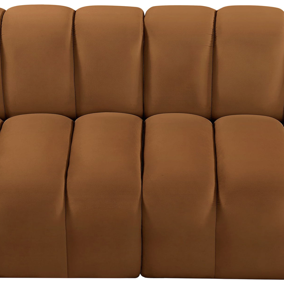 Arc - Velvet 2 Pieces Modular Sofa - Saddle