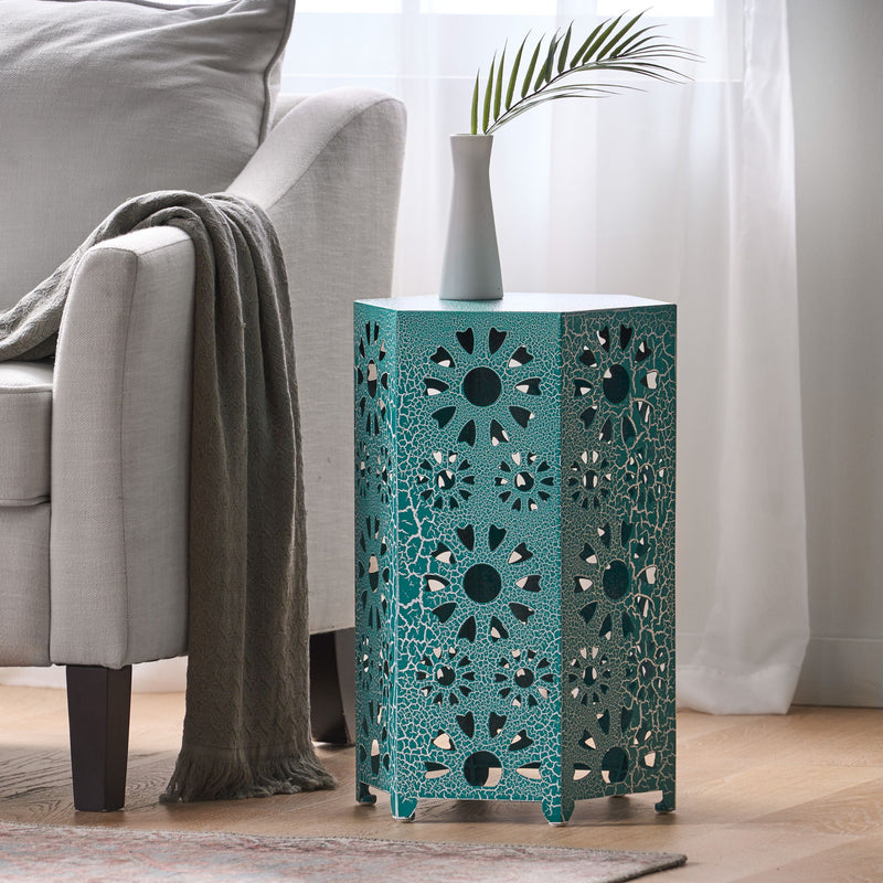 Galore - Side Table With Sunburst Cut Out Design