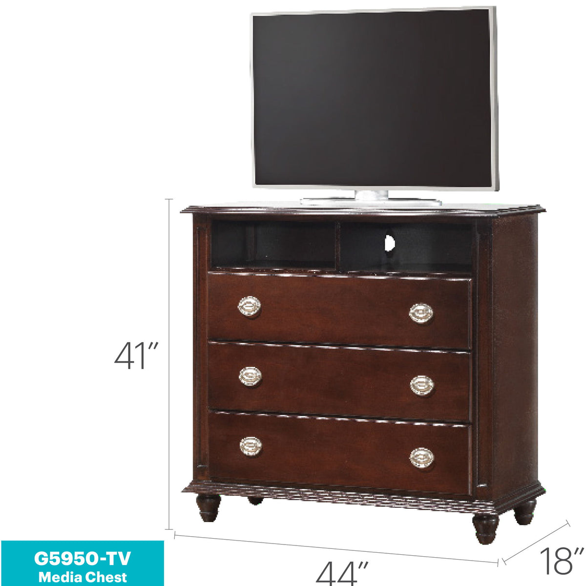 Media Storage Chest Elegant - Cappuccino