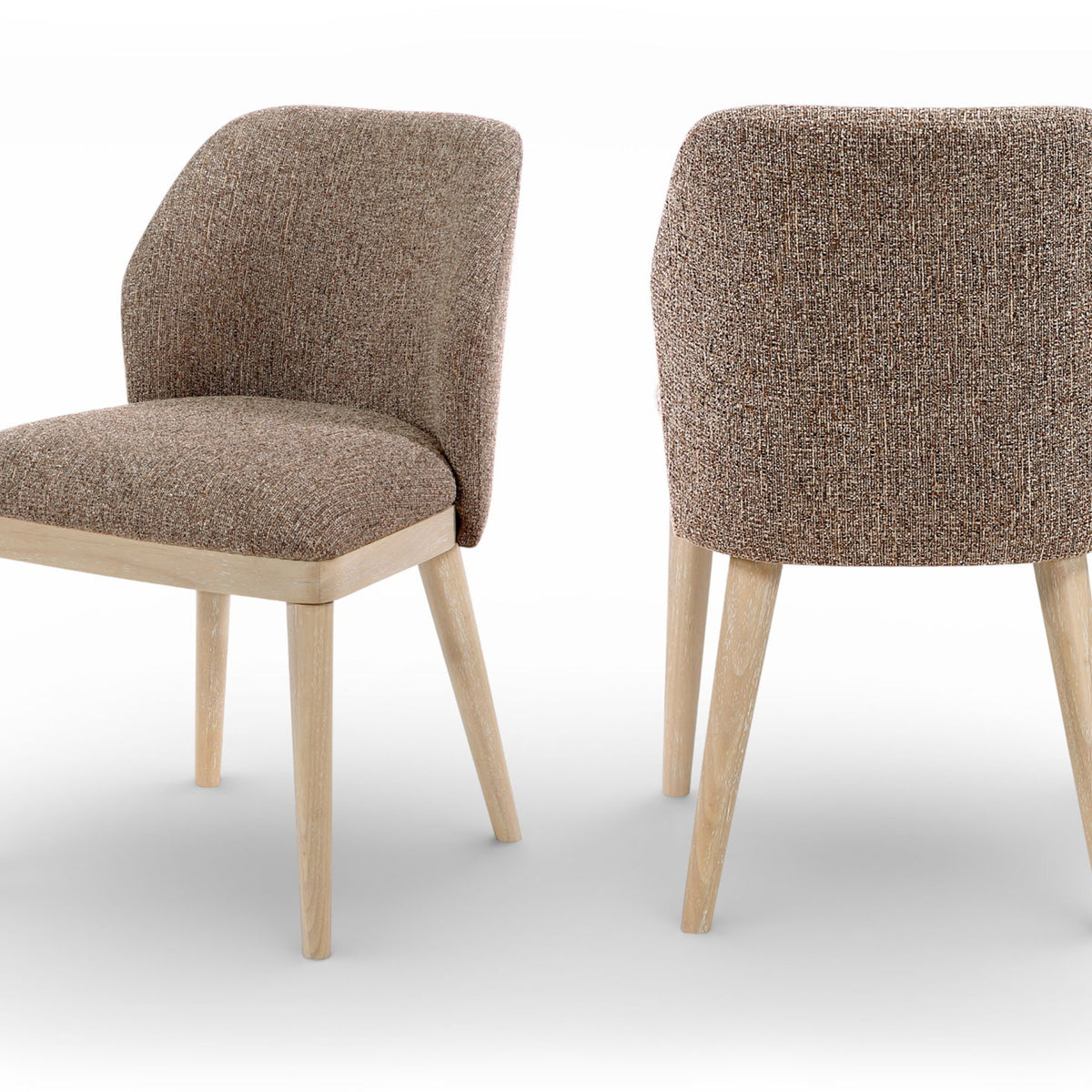 Valeo - Linen Textured Fabric Upholstered Dining Chair (Set of 2) - Painted Natural Base