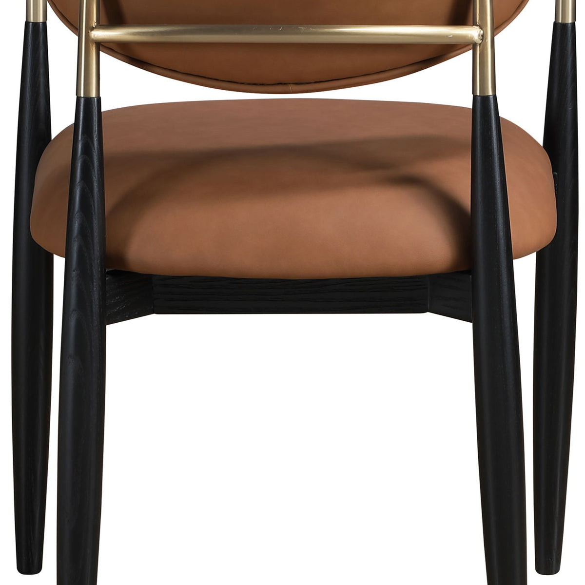 Riccio - Faux Leather Dining Arm Chair (Set of 2) - Black And Gold Frame