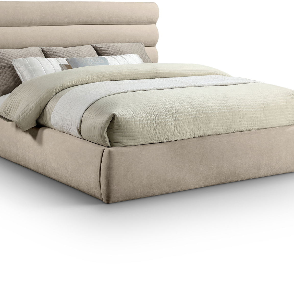 Adam - Chenille Fabric Bed With 52" Headboard