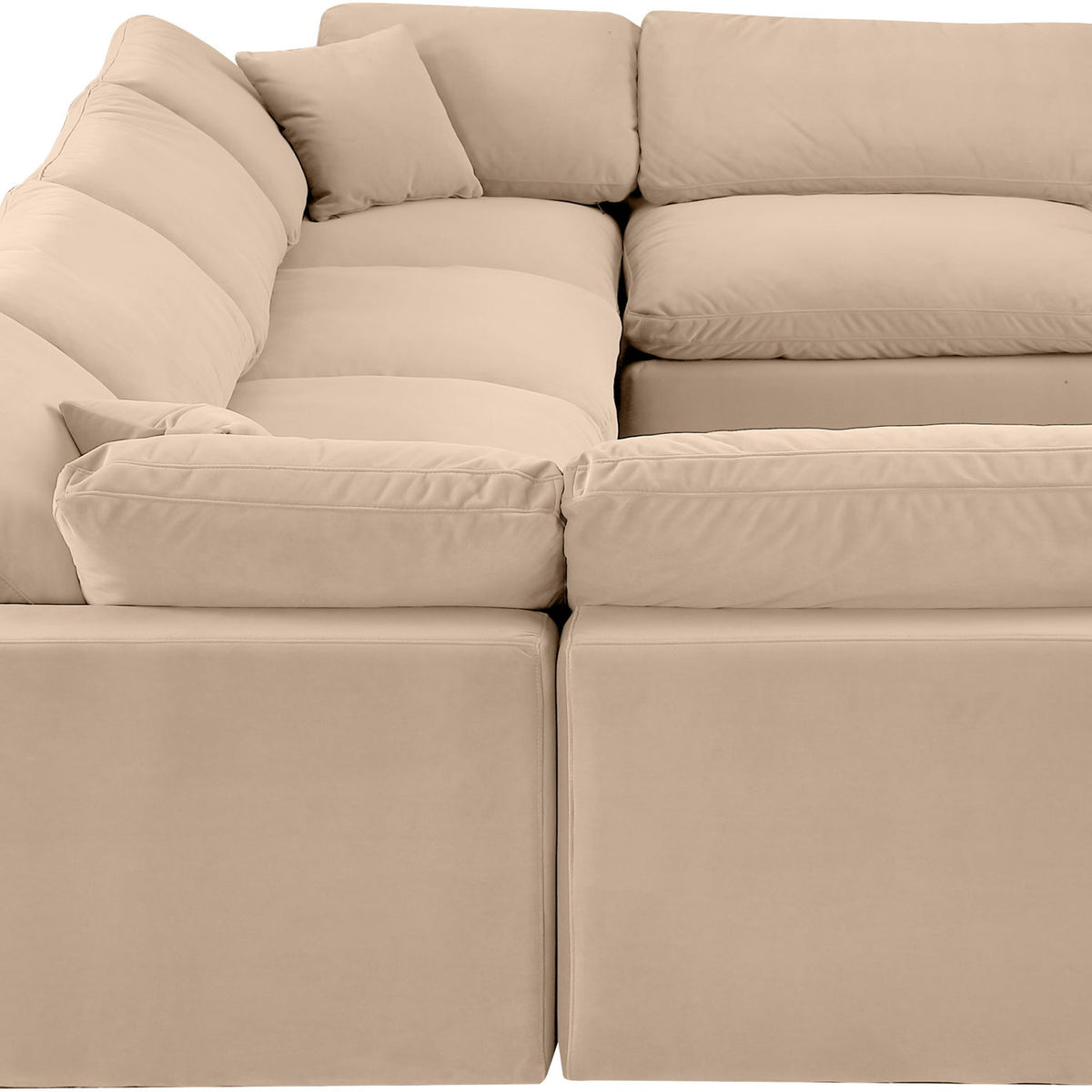 Comfy - 6 Piece Velvet Modular Armless Sectional