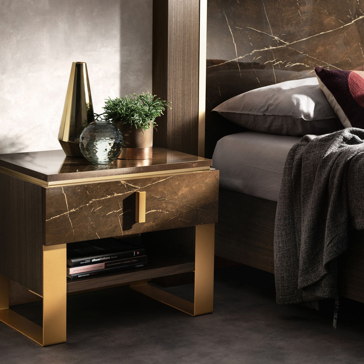 Essenza - Accent Nightstand - Dark Brown