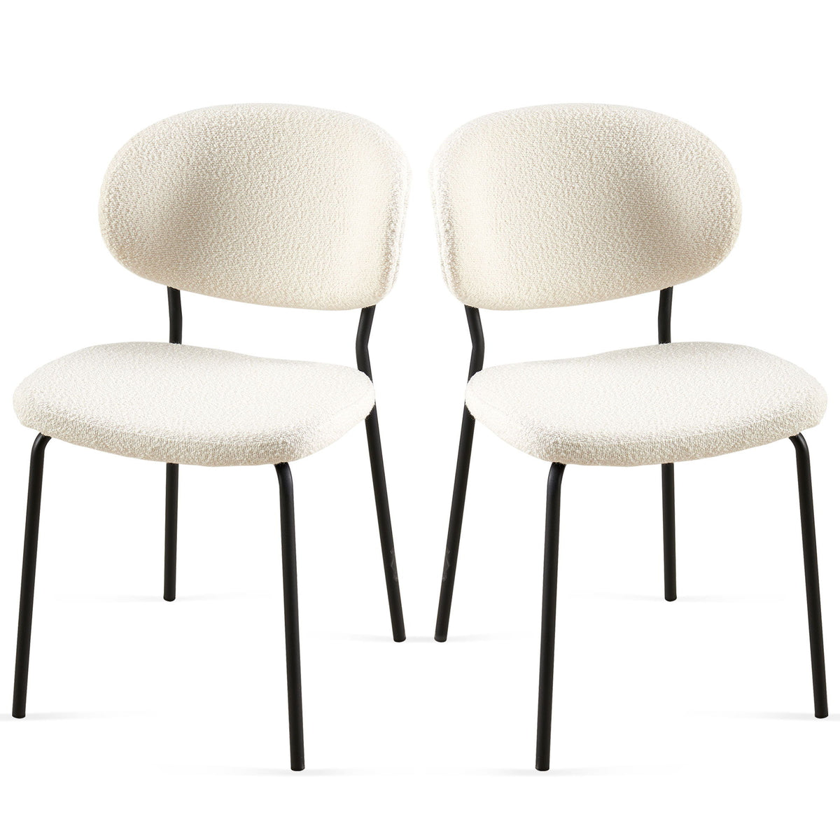 Boucle Dining Chairs, Dining Chairs With Metal Legs For Dining Room, Kitchen, Living Room