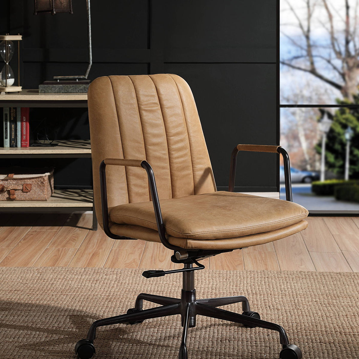 Eclarn - Top Grain Leather Office Chair - Brown